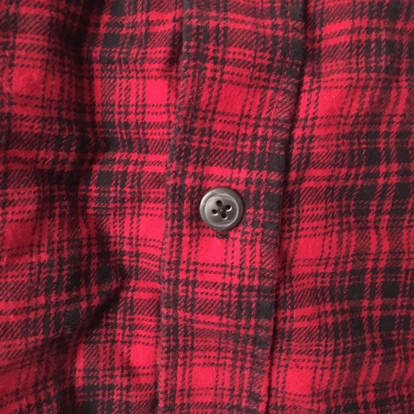 Red & Black Plaid Flannel 100% Cotton Shirt - Picture 2 of 6